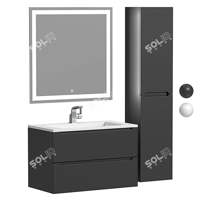 Uperwood Tanos 80 cm Bathroom Furniture Set 3D model image 1