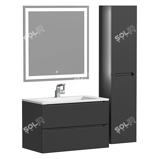Uperwood Tanos 80 cm Bathroom Furniture Set 3D model image 2
