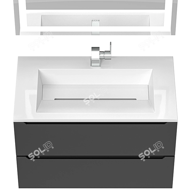 Uperwood Tanos 80 cm Bathroom Furniture Set 3D model image 3