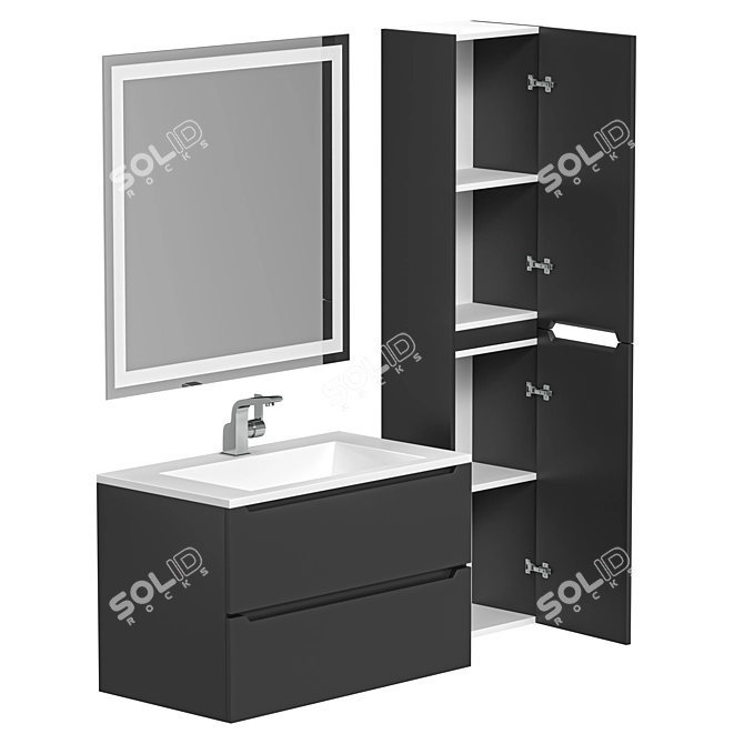 Uperwood Tanos 80 cm Bathroom Furniture Set 3D model image 5