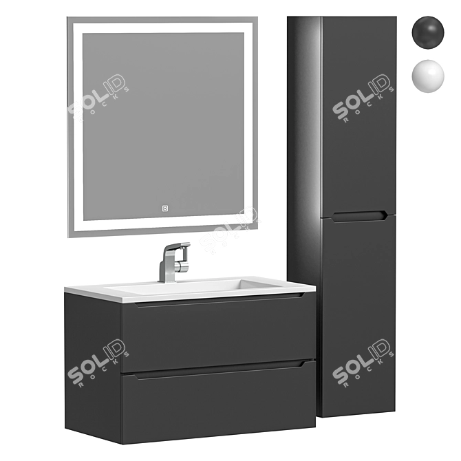 Uperwood Tanos 80 cm Bathroom Furniture Set 3D model image 10