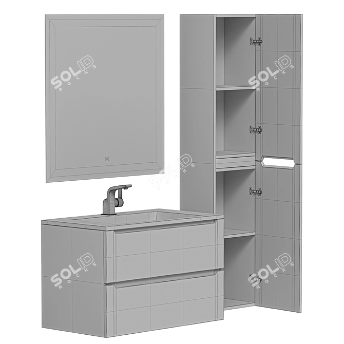 Uperwood Tanos 80 cm Bathroom Furniture Set 3D model image 11