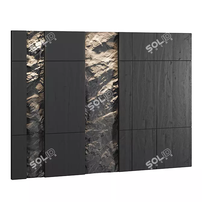  Customizable Stone Wall Panels 3D model image 1