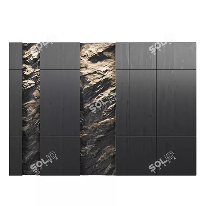  Customizable Stone Wall Panels 3D model image 2