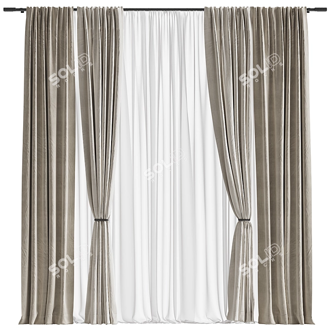 Folded Curtain Redesign 3D model image 1