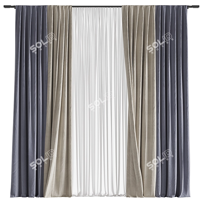 Revamped Curtain Design 3D model image 1