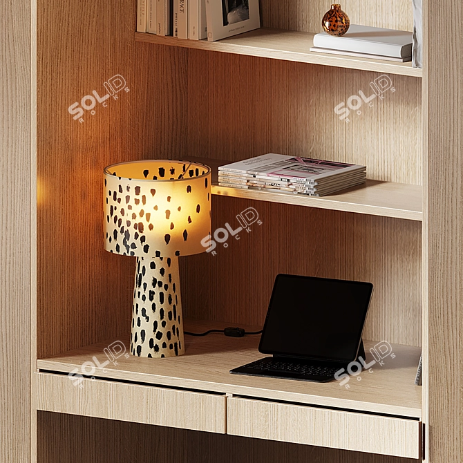 Sleek Workspace Set with Storage 3D model image 2