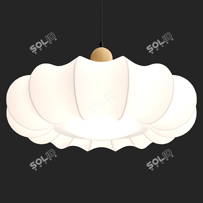 Japanese Inspired LED Ceiling Light 3D model image 2