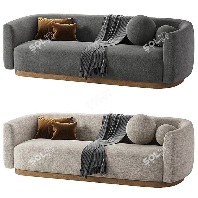 Modern Elegant Lowry Sofa Ensemble 3D model image 3