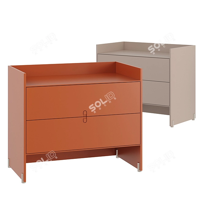 Elegant Modern Bedside Table Set 3D model image 1