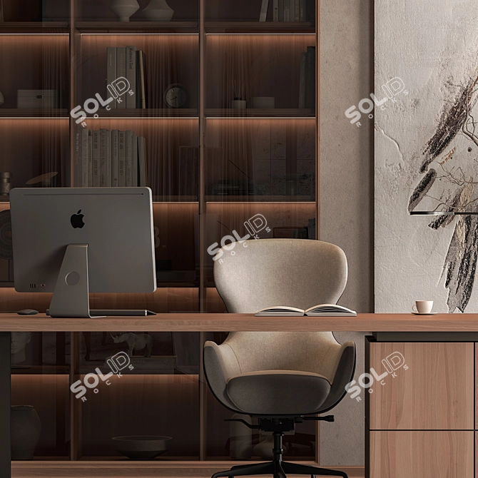  Executive Workspace Desk Set 3D model image 2