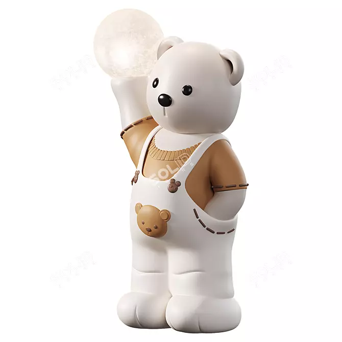 Creative Bear Sculpture Home Decor 3D model image 4