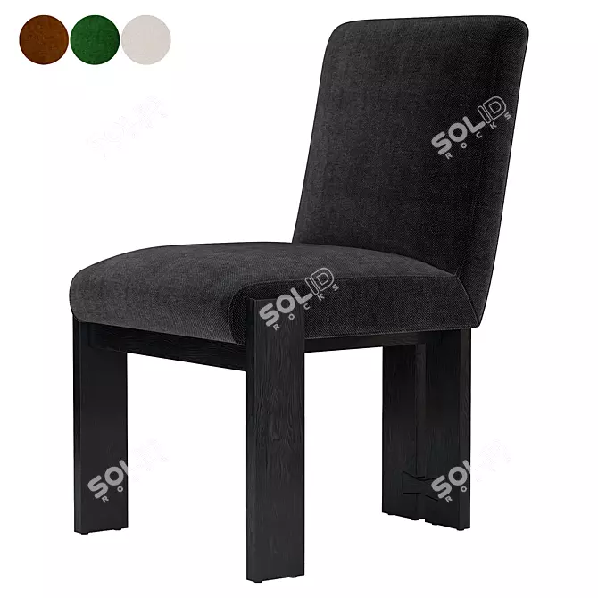 Sleek Roxy Dining Chair: Corona Ready 3D model image 1