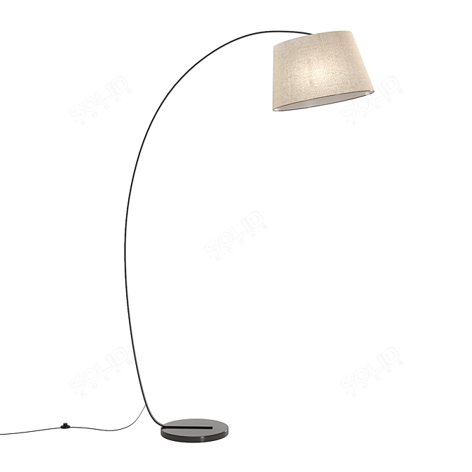 Retro Arc Floor Lamp, Brok 3D model image 2