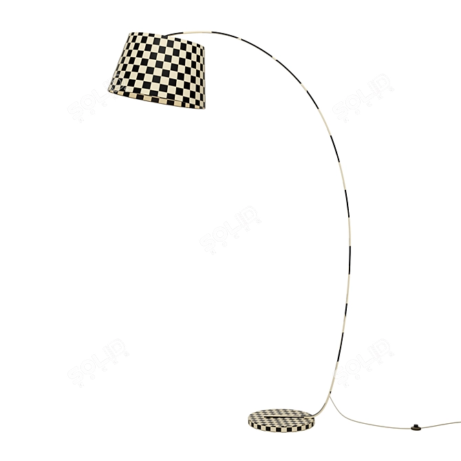 Retro Arc Floor Lamp, Brok 3D model image 4