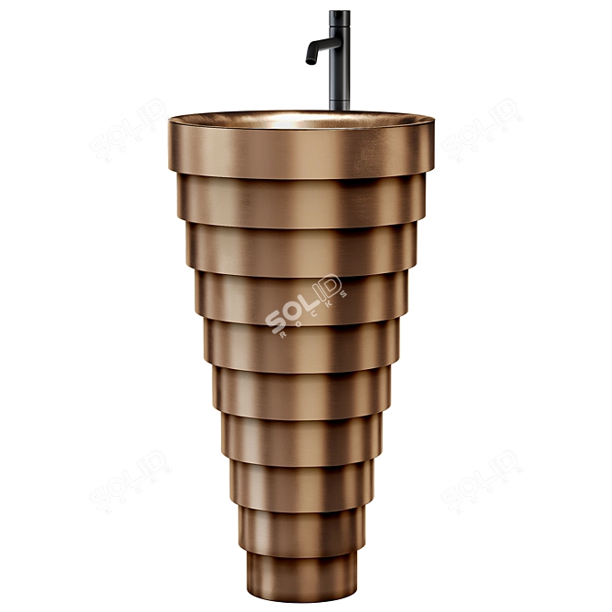 Cheope Column Washbasin - Sculptural Bronze Beauty 3D model image 3