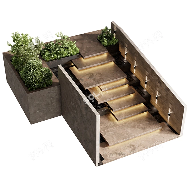 Outdoor Staircase Kit - Designer Series 3D model image 1