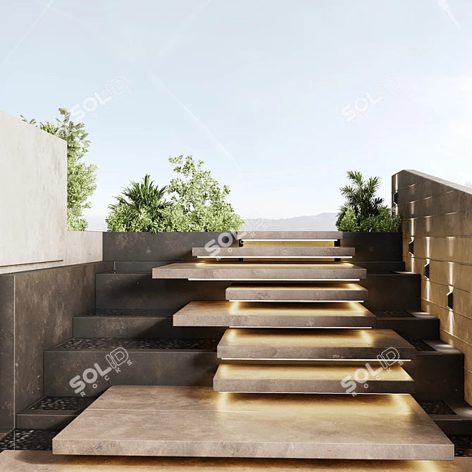 Outdoor Staircase Kit - Designer Series 3D model image 2