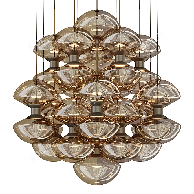 Handcrafted Murano Glass Pendant Light 3D model image 1