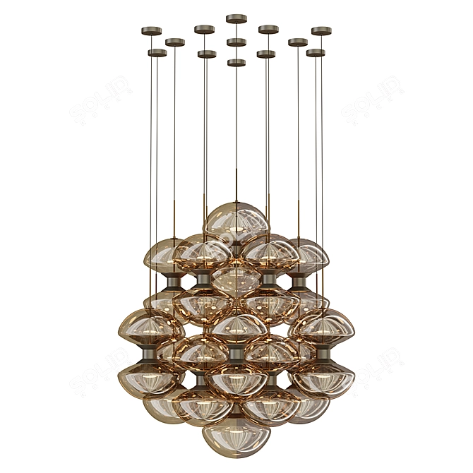 Handcrafted Murano Glass Pendant Light 3D model image 2