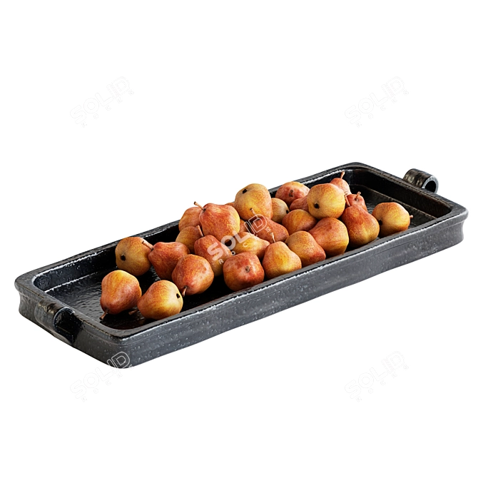 Pear Tray Coronа Render Compatible 3D model image 2