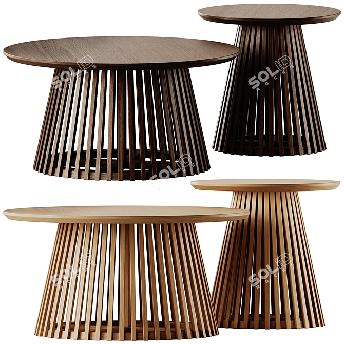 Sleek Round Jeanette Coffee Tables 3D model image 1