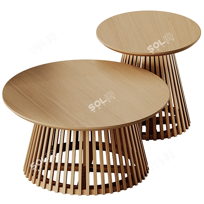 Sleek Round Jeanette Coffee Tables 3D model image 2