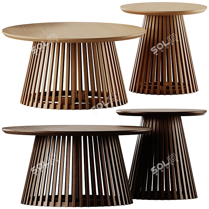 Sleek Round Jeanette Coffee Tables 3D model image 3