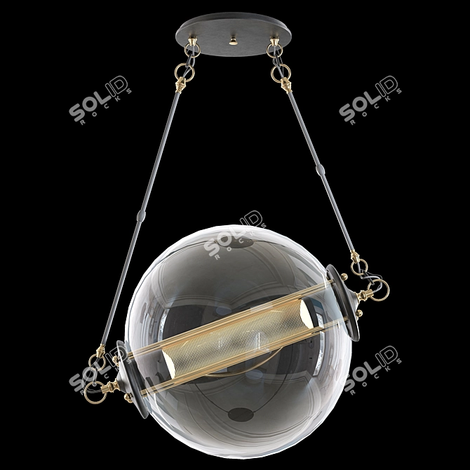 Adjustable Glass Sphere Pendant Light 3D model image 4