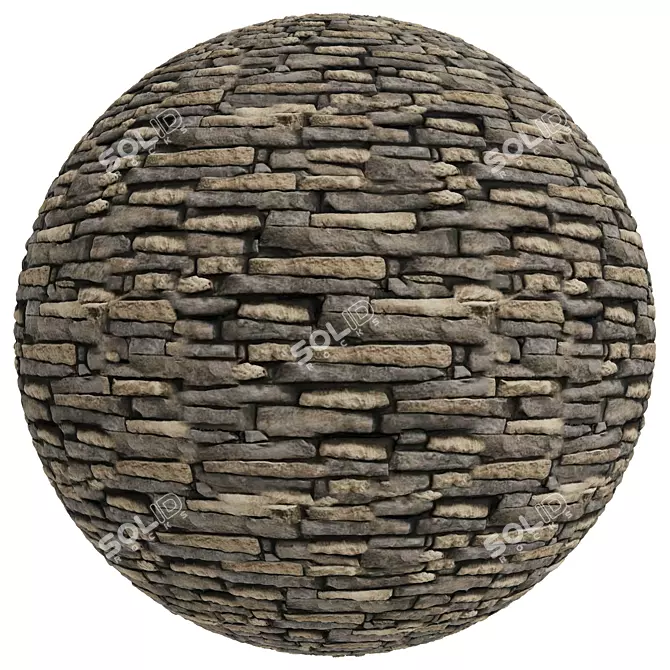 Stone Facade Coverings Texture Set 3D model image 2