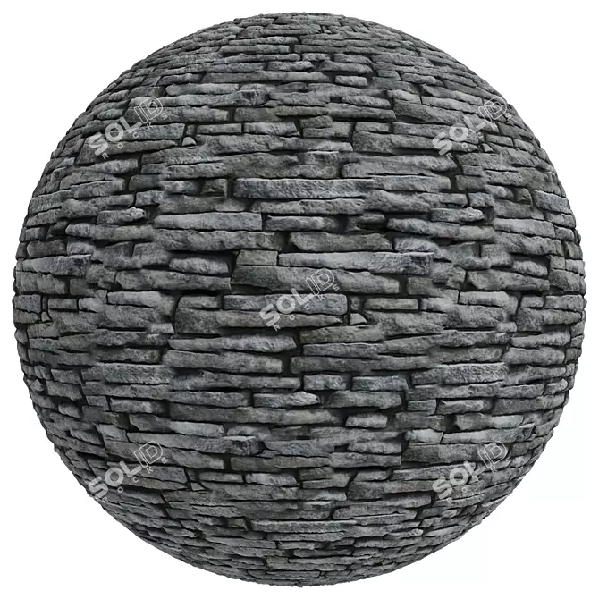 Stone Facade Coverings Texture Set 3D model image 4