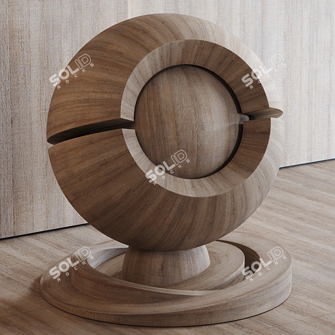 Seamless Gray Oak Wood Texture 3D model image 4