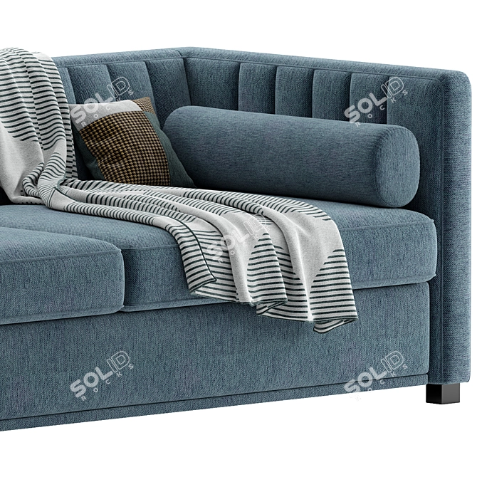 Striped Pull-Out Sofa Bed 3D model image 5