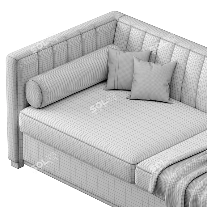 Striped Pull-Out Sofa Bed 3D model image 7