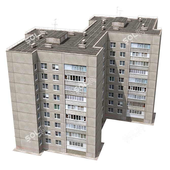 Panel Residential House Model 3D model image 2