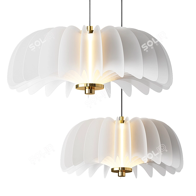 Graceful Ballet Pendant Lamp 3D model image 2