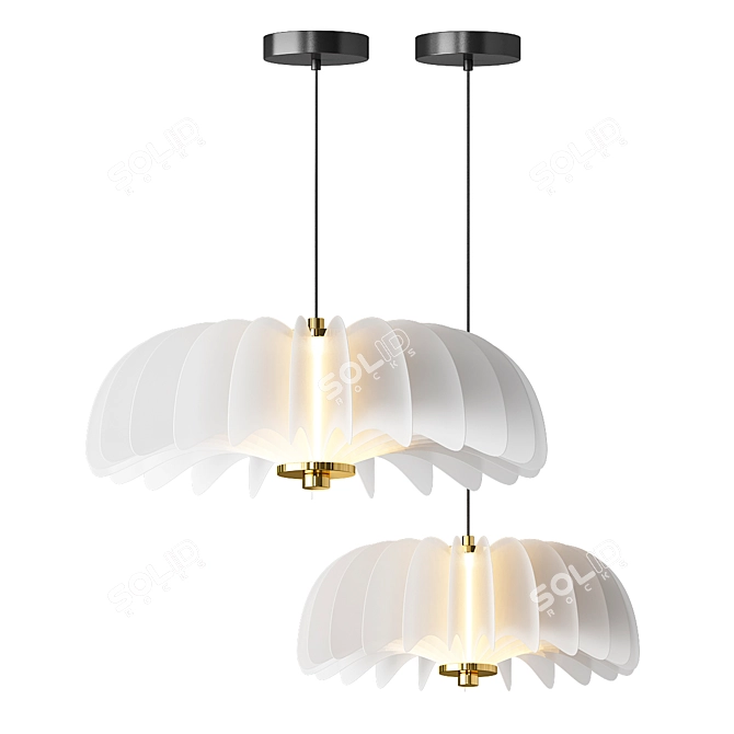 Graceful Ballet Pendant Lamp 3D model image 7