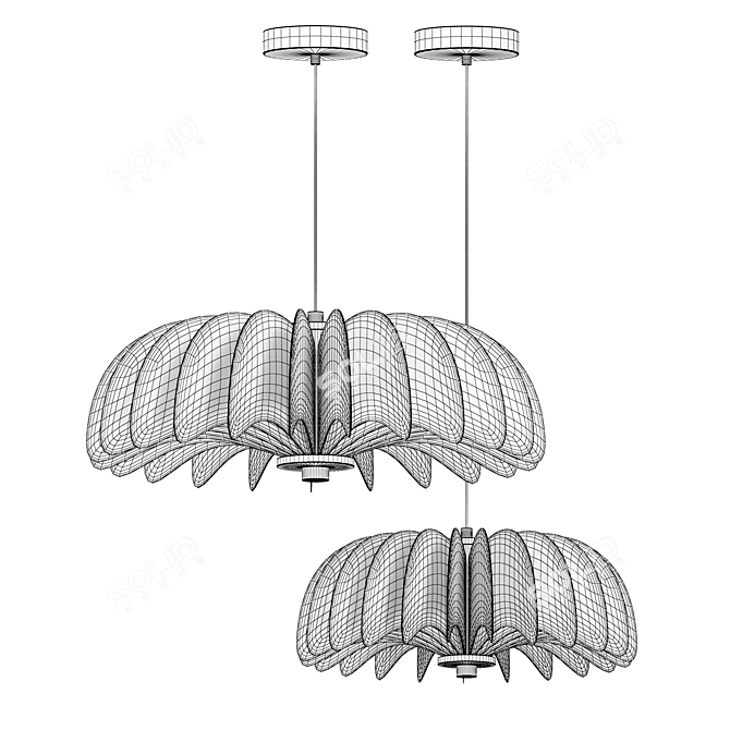 Graceful Ballet Pendant Lamp 3D model image 9