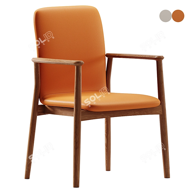 Modern Faux Leather Dining Chair 3D model image 2