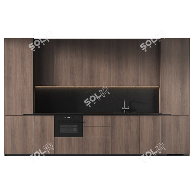 Integrated Handle Kitchen Set | AV 078 3D model image 3