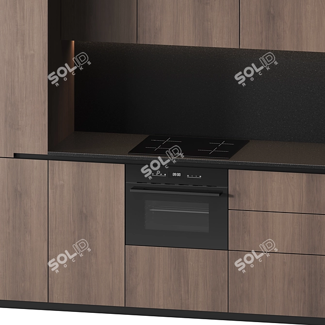 Integrated Handle Kitchen Set | AV 078 3D model image 4