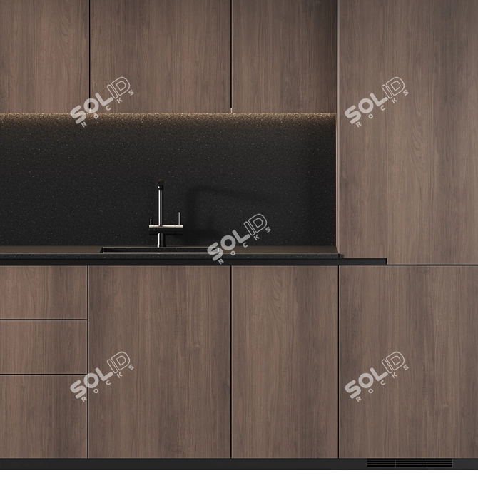 Integrated Handle Kitchen Set | AV 078 3D model image 5