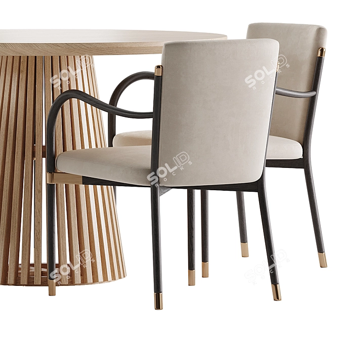 Modern Designer Dining Set 2017 3D model image 5