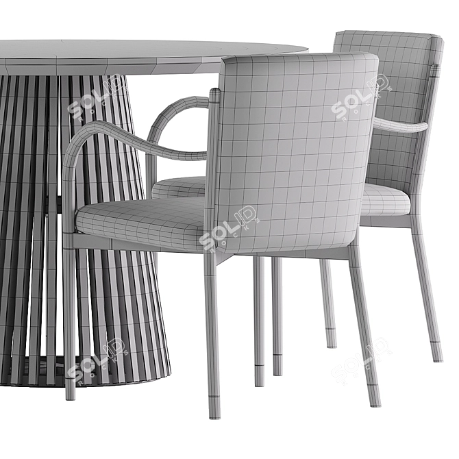 Modern Designer Dining Set 2017 3D model image 6