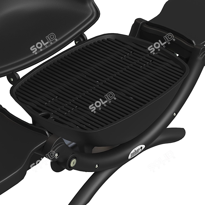 Portable Weber Q 1200 Grill 3D model image 3