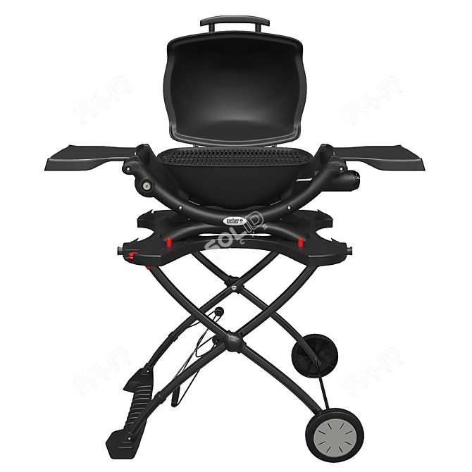 Portable Weber Q 1200 Grill 3D model image 4