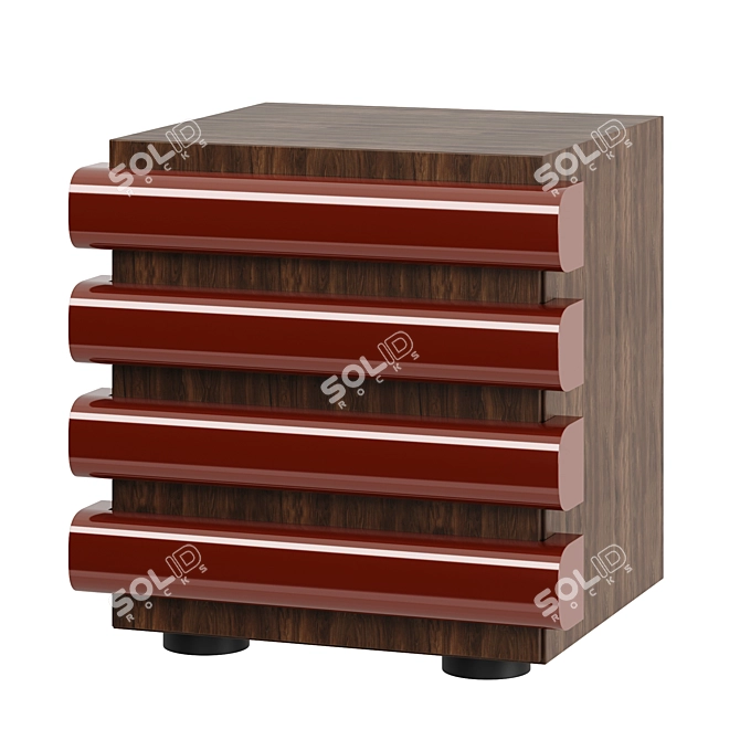 Modern Bedside Table Storet with Drawers 3D model image 1