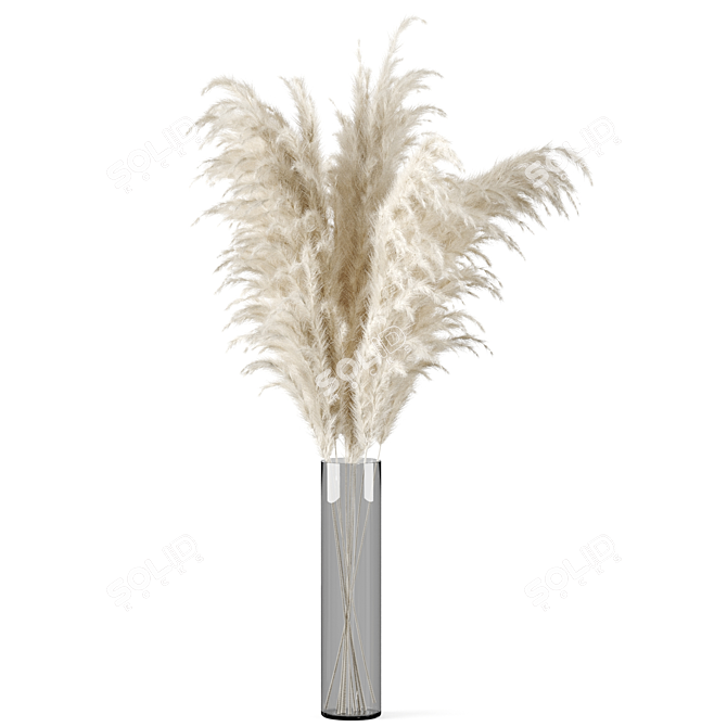 Pampas Bouquet in IKEA Vase 3D model image 2