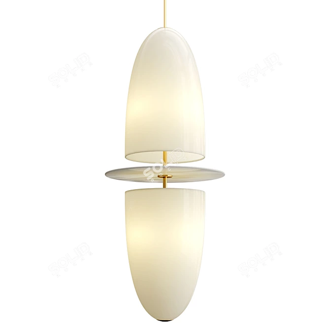 Modern Double Pendant Light Art 3D model image 1