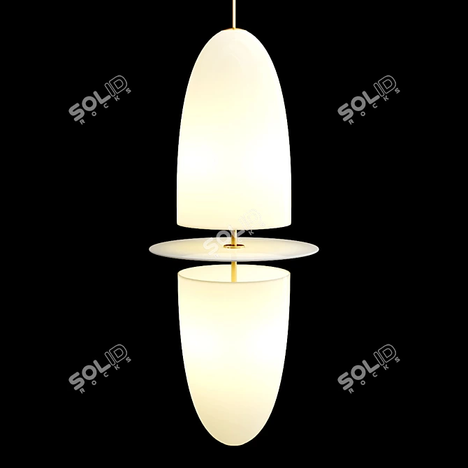 Modern Double Pendant Light Art 3D model image 2